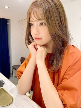 レトン 銀座(leton) ペールベージュ/外ハネボブ/大人かわいい/セクションカラー/銀座