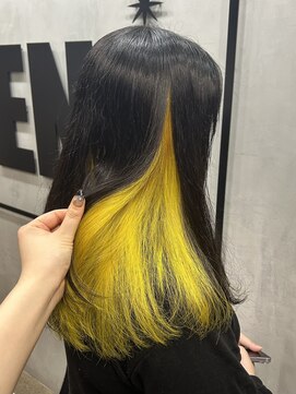 ジーナ(XENA) アンブレラカラー　イエロー　黒髪カタログ　渋谷