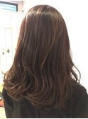 艶髪　ハイライト　伸ばしかけ