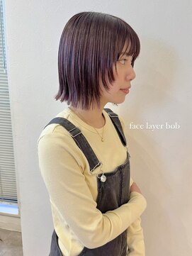 ユーフォリア 青山(Euphoria) ピンクラベンダー顔まわりレイヤーボブ　【担当神野】