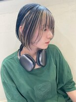 トルネード(TORNADO) 日韓ボブ インナーカラーボブ ホワイト 切りっぱなしボブ t103