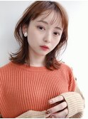 シースルーバング*くびれヘア*ミディアムヘア*30代40代50代*丸顔