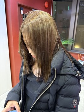 ローレンジウ(LOREN JU) 透明感髪質改善ベージュダブルカラーミルクティーグレージュ