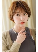 アプリコットオレンジ丸みショートマッシュボブZ浦和20代30代