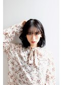 軽やかな外ハネが可愛い♪暗髪ボブ