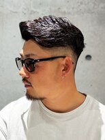 メッツ 原宿(METS)&nbsp;MEN'S/毛流れサイドパート/毛流れパーマ×フェード/短髪/男髪