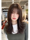 ミディアムレイヤー/顔周りレイヤー/ハッシュカット/韓国へア