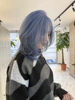 ヴィア 京都烏丸(Via)&nbsp;レイヤー/ウルフレイヤー/ブルーカラー/アッシュ/ミディアム