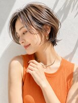 アッシュ 学芸大学店(Ash) ショートボブ/大人女性/ベージュブラウン/白髪ぼかし/脱白髪染め