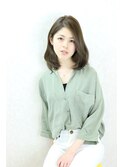大人かわいい×耳かけ×ミディアムボブ  by元武
