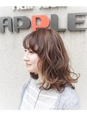 フワフワセミロングハイライトグラデーションカラー