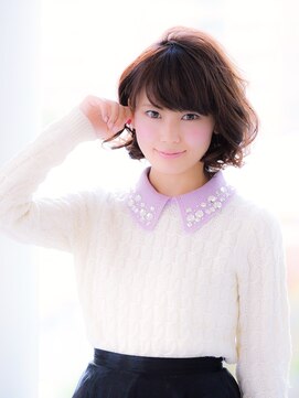 デイジー インデックスヘア 大島店(DAISY index hair) 耳かけ 毛先パーマ イメチェン フォギーベージュ ミディアムボブ