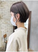 モカブラウンショート_グレージュカラーボブウルフ_ba396582
