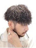 ツイストスパイラルパーマツーブロックマッシュコンマヘア束感