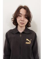 キムタク風ブリーチなしブラウンカラーレイヤーメンズボブ