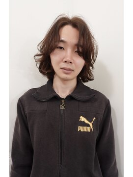 レコ 渋谷(LECO) キムタク風ブリーチなしブラウンカラーレイヤーメンズボブ