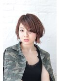 ニュアンス小顔ショートピンク