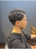 ビジネスツーブロック ナチュラルパーマ 七三オールバック