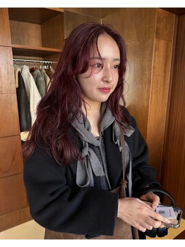 ヨロヘアー(YOLO hair) ボルドーカラー/顔まわり/前髪/ブリーチなしダブルカラー