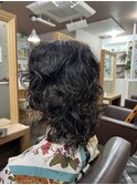 ミディアムウルフパーマ