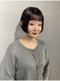 ミニボブ/切りっぱなしボブ/レッドブラウン【札幌/大通】