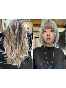 オーダーメイドの薬剤でダメージを感じさせない艶のあるダブルカラーをご提案！白髪ぼかしもお任せください