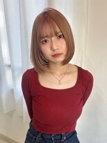 アンニュ(annuy)&nbsp;ボブ ミニボブ ミルクティーベージュ 前髪カット 20代 髪質改善