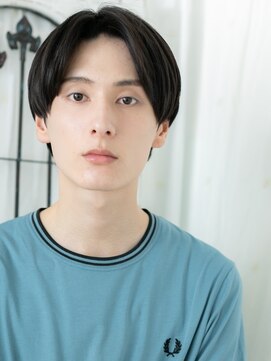 モッズヘア メン 新所沢店(mod's hair men) 20代30代アッシュブラック韓国風センターパートショートe新所沢