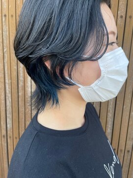 カッツ 東尾道店(CUT S) ウルフ × ブルーインナーカラー