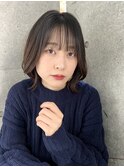 くびれ/ボブ/外ハネ/小顔/シースルー/大人可愛い@小原拓馬