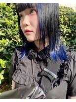 ニコフクオカヘアーメイク(NIKO Fukuoka Hair Make)&nbsp;ウルフボブ/インナーボブ/インナーカラーネイビー