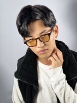 プレミアムバーバー 目黒店(PREMIUM BARBER produce by HIRO GINZA)&nbsp;センターパート×パーマ