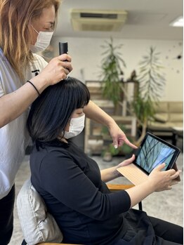 インジーノプラス(インジーノPlus)の写真/【地下鉄桜川駅すぐ】信頼できるマンツーマン施術で髪のお悩みも気軽に相談できる!理想のスタイルを実現♪