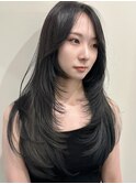 韓国風/レイヤー/小顔/前髪カット/髪質改善/グレージュ/透明感
