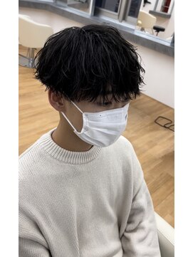 ビカム 名駅(become) 波巻きツイストスパイラルパーマメンズマッシュ