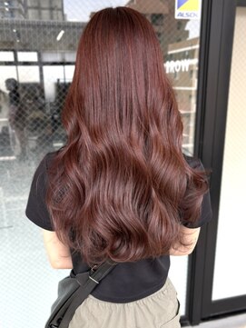 イロウ 天神大名店(IROW) 艶カラー ロングヘア ブラウンカラー 韓国ヘア【天神大名】