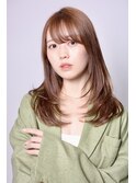 セミロング×レイヤー×ミルクティー♪
