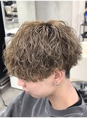 熊本メンズカット 波巻きスパイラル ブリーチカラー MEN'S HAIR