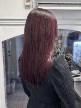 ラレイ ハラジュク(Lalei harajuku) 【白石】ブリーチなしワインレッド暖色赤髪艶カラー