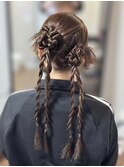 ツイン×カチモリ【ツインヘアアレンジお団子】