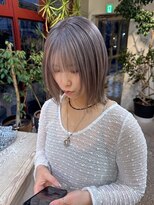 ヲタク(wotaku.)&nbsp;ラベンダーミルクティーラベンダーグレージュダブルカラーボブ