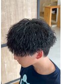 大分メンズ刈らないショートマッシュツイストスパイラルパーマ