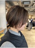 ハイライトくびれショート◎ブリーチなしカラー小顔