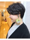 カジュアルショート_クールショート ピンクグレージュ ボブ