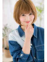 ヘアアンドビューティー ミック(Hair & Beauty miq)&nbsp;ハイトーンカラーテラコッタ☆小顔前下がりマッシュa