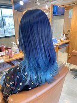 アンククロス 表参道(ANKH CROSS)&nbsp;ネイビー×スカイブルーインナーカラー