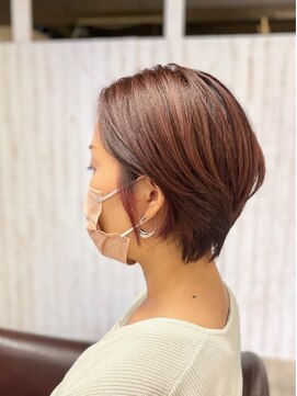 アンプリュス リアン(1+ Unplus lien) ハイライトカラー耳かけショートイヤリングカラーローズ