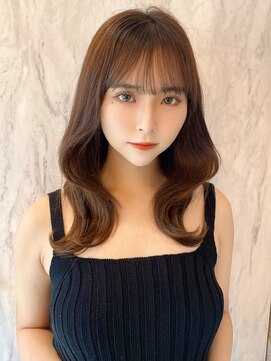 ルームバイシー 新宿(Loom. by Sea) 韓国風前髪/シルキーベージュ/グレージュカラー/斜めバング