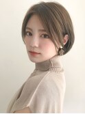 ★前下がりハンサムショートボブパーマ30代40代50代白髪ぼかし