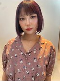 バーガンディーレッド&ボブ